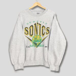 90s Vintage Seattle SuperSonics Logo Basketball Sweatshirt, Retro NBA Shirt Tee